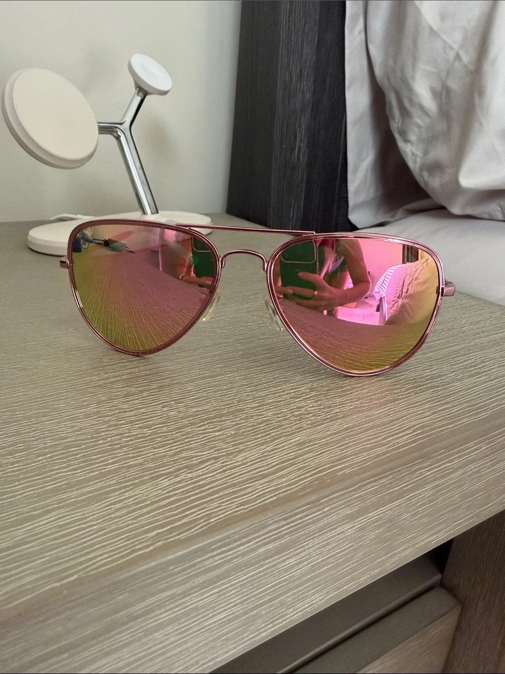 BELNDERS Air Wonderful Pink Mirrored Aviator Sunglasses